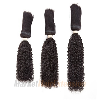 20 inches 22 inches 24 inches Wefts 1B# Natural Black Braid In Bundles Curly 3PCS