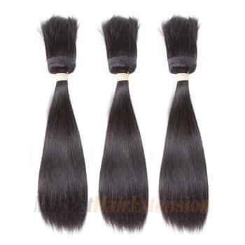 20 inches Weft 1B# Natural Black Braid In Bundles Straight 3PCS