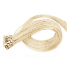 24 inches #60 White Blonde 50S 6D Human Hair Extensions