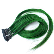 22 inches #GREEN 50S 6D Human Hair Extensions Straight