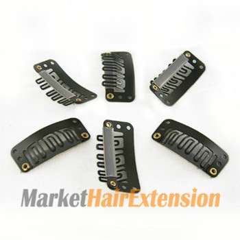 40pcs 32mm Brown Clips for Hair Extensions / Wig / Weft