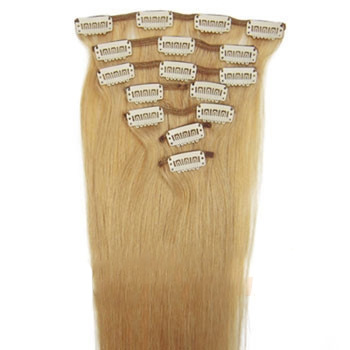 28 inches Strawberry Blonde (#27) 7pcs Clip In Indian Remy Hair Extensions