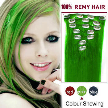 green hair extensions