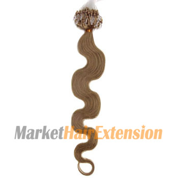 20 inches Golden Blonde (#16) 100S Wavy Micro Loop Human Hair Extensions