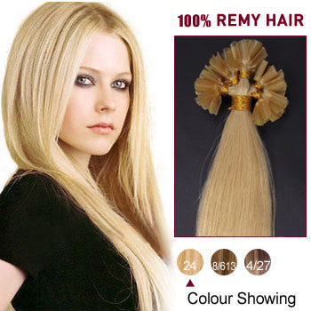 18 inches Ash Blonde (#24) 50S Nail Tip Human Hair Extensions