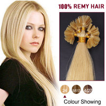 16 inches Ash Blonde (#24) 50S Nail Tip Human Hair Extensions