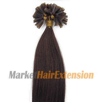 24 inches Dark Brown (#2) 50S Nail Tip Human Hair Extensions