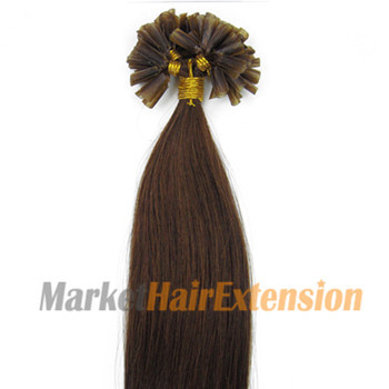 22 inches Medium Brown (#4) 100S Nail Tip Human Hair Extensions