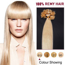 18" Bleach Blonde (#613) 50S Nail Tip Human Hair Extensions