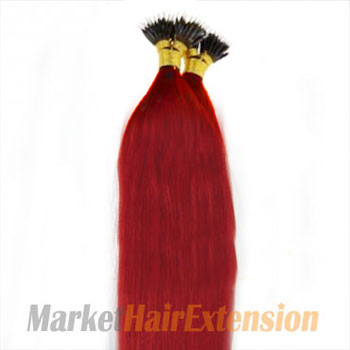 18 inches Red 50s Nano Ring Human Hair Extensions