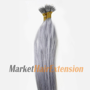 24 inches Grey 50s Nano Ring Human Hair Extensions