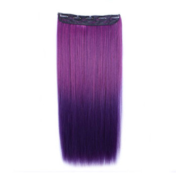 24 Ombre Colorful Clip In Hair Straight 12 Rose Dark