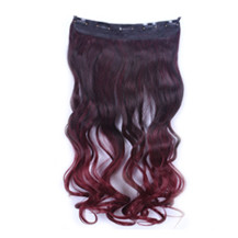 24 inches Ombre Colorful Clip in Hair Wavy 18# Black/Bug 1 Piece