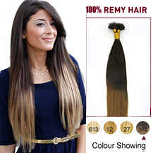 18 inches Ombre #2/12 50s Nail Tip Human Hair Extensions