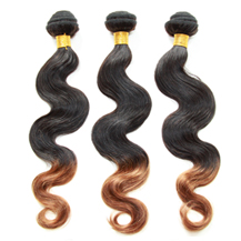 3 set bundle #1B/30 Ombre Body Wave Indian Remy Hair Wefts 12/14/16 Inches