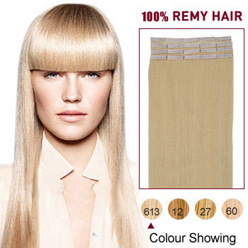 16 inches Bleach Blonde (#613) 20pcs Tape In Human Hair Extensions