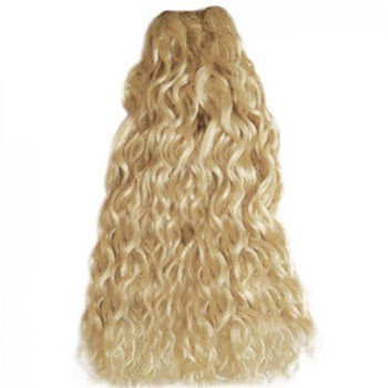 26 inches Ash Blonde (#24) Curly Indian Remy Hair Wefts