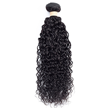 16 inches Natural Black #1b Kinky Curly Brazilian Virgin Hair Wefts
