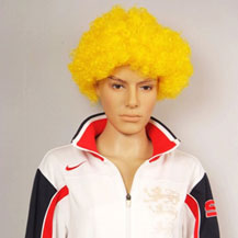 Fashionable Wig For Sports Curly Yellow