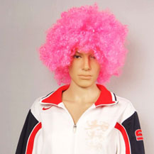 Fashionable Wig For Sports Curly Pink