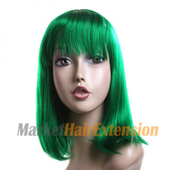 Costume Wig For Party Straight Green