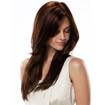 Human Hair Full Lace Wig Straight Dark Auburn