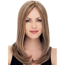 18 inches Human Hair Lace Front Wig Straight Blonde Highlight
