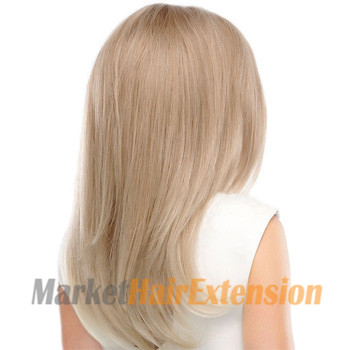18 inches Human Hair Lace Front Wig Straight Golden Blonde