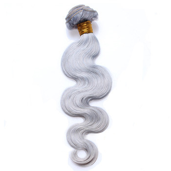 26 inches Silver Grey Hair Extensions Body Wave Gray Hair Weaves